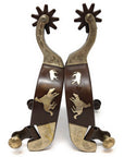 AJ Tack Men's Antique Brown Cutting Horse Spur Set