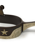 AJ Tack Men's Antique Brown Star and Dots Spurs