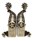 AJ Tack Men's Antique Brown Texas Star Show Spurs