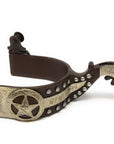 AJ Tack Men's Antique Brown Texas Star Show Spurs