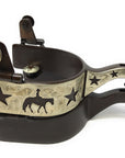AJ Tack Men's Antique Brown Pleasure Horse and Stars Spurs