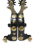 AJ Tack Men's Antique Brown Stars and Flowers Spurs