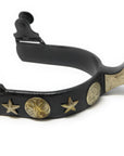 AJ Tack Men's Antique Brown Stars and Flowers Spurs