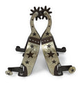 AJ Tack Men's Cutout Stars Antique Brown Spurs