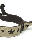 AJ Tack Men's Cutout Stars Antique Brown Spurs
