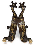 AJ Tack Men's Antique Brown Longhorn and Barbwire Spurs