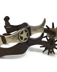 AJ Tack Men's Antique Brown Texas Star Spurs