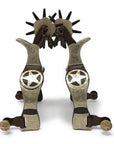AJ Tack Men's Antique Brown Texas Star Spurs