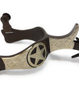 AJ Tack Men's Antique Brown Texas Star Spurs