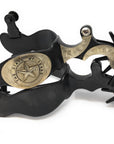 AJ Tack Men's Black Engraved Texas State Seal Spurs