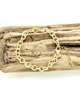 Bracelet Electroplated Circle 14k Gold Plated 7” with 2” ext.