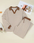 Stephanie Stripe Collared Pullover Set