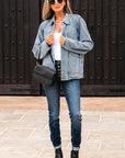Brooklyn Scallop Trim Button Up Denim Jacket
