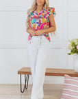 Charli Ruffled Flutter Sleeve Blouse