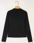 Solid Boat Neck Long Sleeve Top