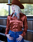 TERRACOTA SATIN PERFORMANCE RODEO SHIRT