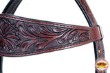 Western Horse Headstall Tack Bridle American Leather Hand Carved Hilason