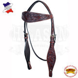 Western Horse Headstall Tack Bridle American Leather Hand Carved Hilason