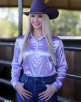 DUSTY LILAC SATIN PERFORMANCE RODEO SHIRT