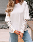 Lace Patchwork Long Sleeve Tee