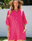 Nyomi Half Button Collared Loose Romper