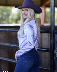 DUSTY LILAC SATIN PERFORMANCE RODEO SHIRT
