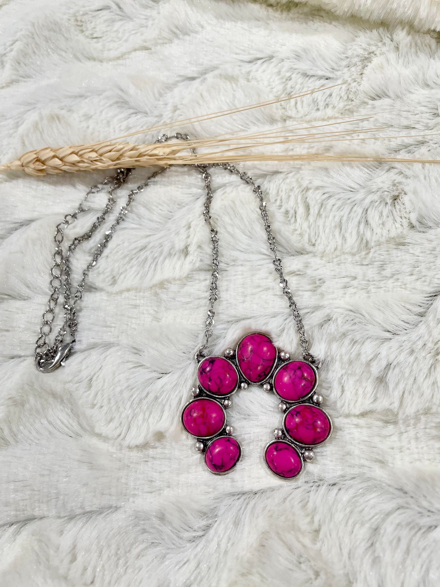 Pink Squash Blossom Chain Fashion Necklace
