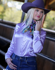 DUSTY LILAC SATIN PERFORMANCE RODEO SHIRT