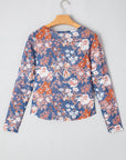 Floral Mesh Long Sleeve Top