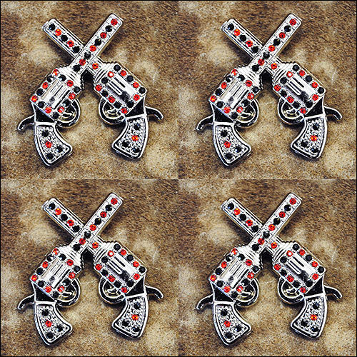 Western Screw Back Concho Crystal Bling Cross Pistol Saddle Cowgirl