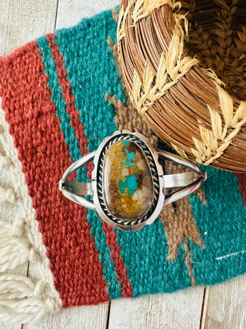 Navajo Sterling Silver & Royston Turquoise Cuff Bracelet