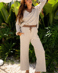 Stephanie Stripe Collared Pullover Set