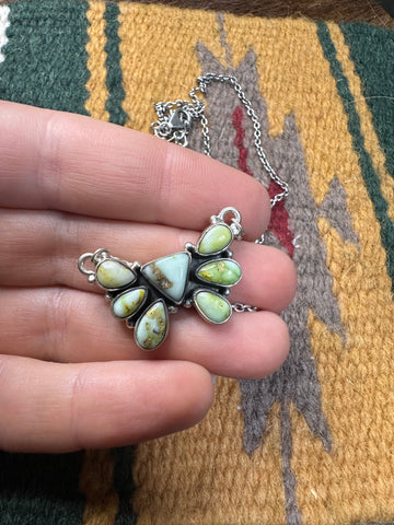 Beautiful Handmade Sterling Silver & Palomino Turquoise Necklace