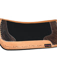 Hilason Western Wool Felt Horse Saddle Pad W/ Alligator Print Leather