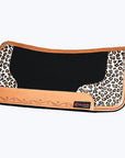 Hilason Western Wool Felt Horse Saddle Pad With Leopard Print Leather