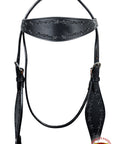 HILASON Western Horse Headstall Breast Collar Set Tack Genuine American Leather