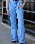 CHEYENNE TROUSERS - ACID WASH RED POCKET