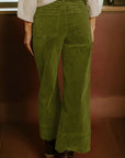 Solid Corduroy High Waist Wide Leg Pants