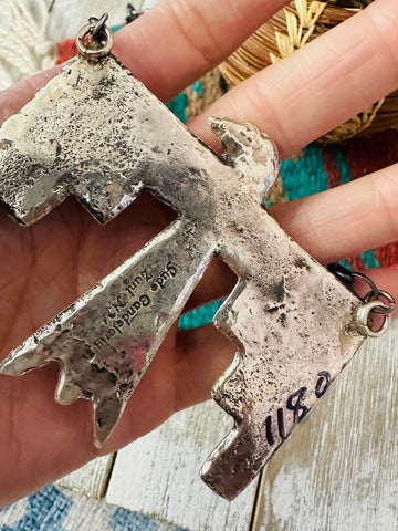 Zuni Sterling Silver & Cotton Candy Thunderbird Necklace by Jude Candelaria