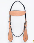 HILASON Western Horse Headstall Breast Collar Set Tack Genuine American Leather Plain Tan