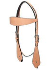 HILASON Western Horse Headstall Breast Collar Set Tack Genuine American Leather Plain Tan