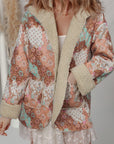 Floral Sherpa Lined Hooded Jacket