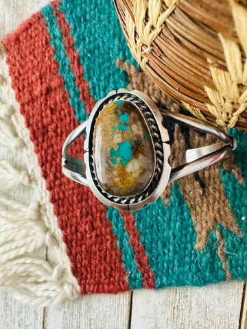Navajo Sterling Silver & Royston Turquoise Cuff Bracelet