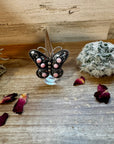 Butterfly ring -size 7.5 - pink conch and sterling silver