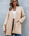 Jade Oversize Chunky Cable Knit Midi-length Cardigan