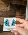 Big Cluster stud earrings - sterling silver and turquoise