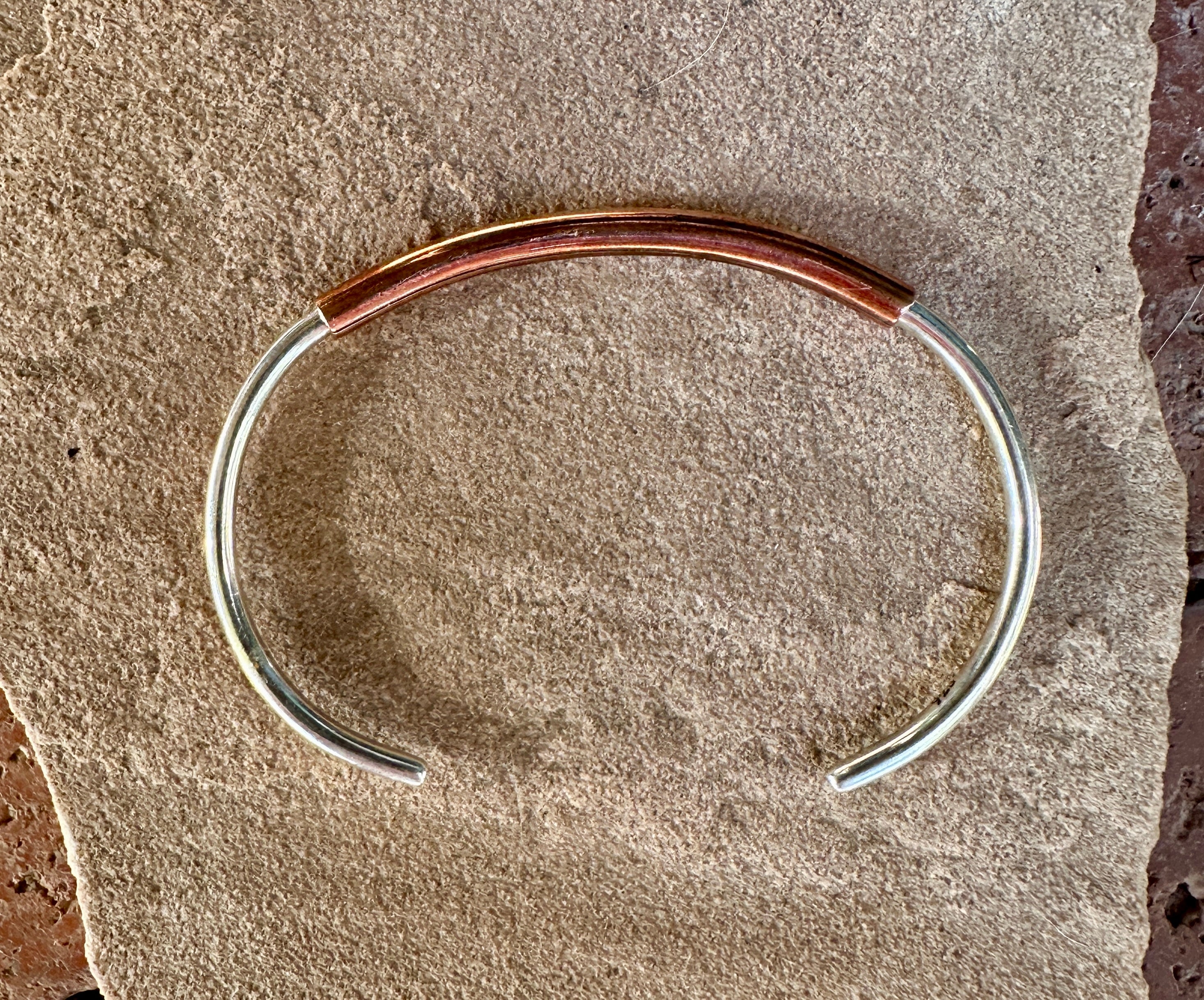 SIMPLE Sterling SILVER CUFF BRACELET W/ COPPER FINISH - Everest Ranch