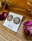 Square Cross Stud Earrings with Horse Head