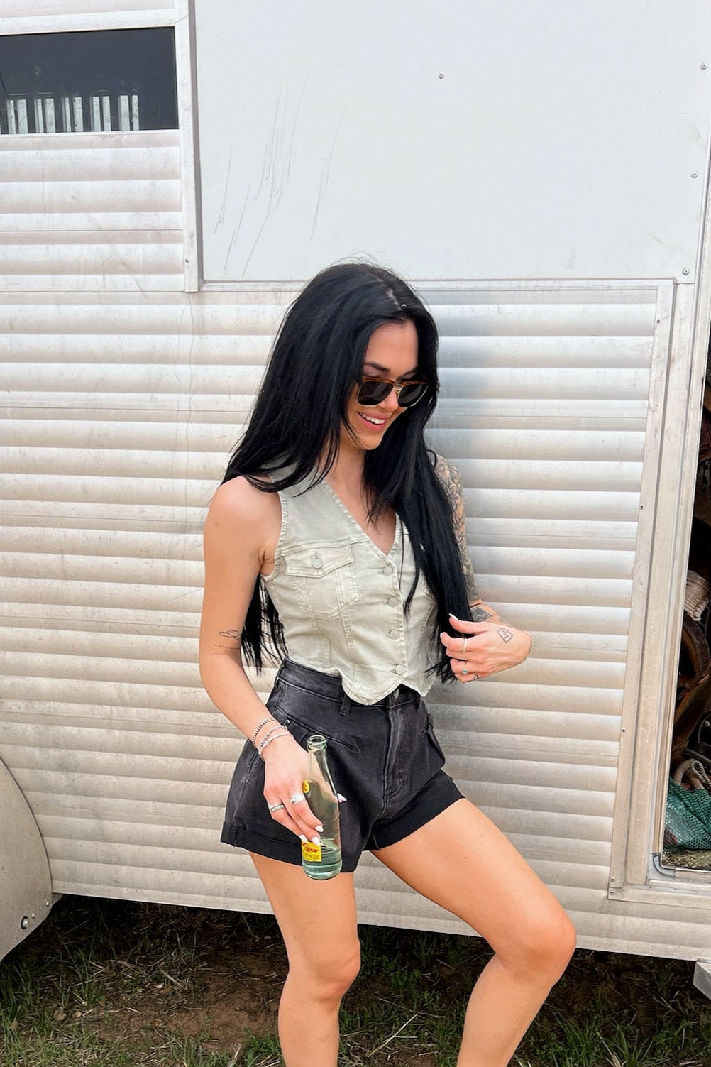 The Stella High Rise Denim Shorts
