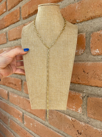 “The Golden Collection” Handmade Gold Plated Chain Link Y Necklace